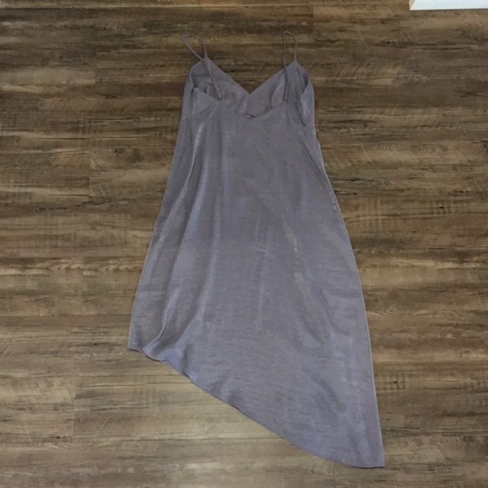 Anthropologie Moulinette Soeurs Shimmery Purple Asymmetrical Hem Slip Dress - Picture 4 of 7